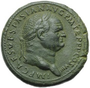 Sestertius - Vespasian ANNONA AVGVST S C; Annona obverse image