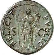 Sestertius - Titus FELICIT PVBLIC S C; Felicitas, Rome, 80-81 reverse image