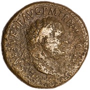 Sestertius - Titus and Domitian PIETAS AVGVST S C; Concordia obverse image