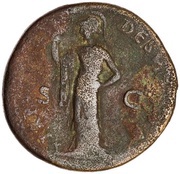 Sestertius - Domitian TR P COS VIII DES VIIII P P S C; Minerva, Rome, 82 reverse image