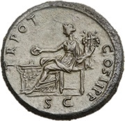 Sestertius - Trajan TR POT COS II P P S C; Concordia, Rome, 98-99 reverse image
