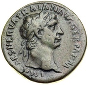 Sestertius - Trajan TR POT COS III P P S C; Concordia obverse image