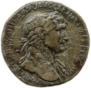 Sestertius - Trajan S P Q R OPTIMO PRINCIPI S C; Victory obverse image