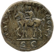 Sestertius - Trajan S P Q R OPTIMO PRINCIPI S C; Victory, Rome, 112-114 reverse image