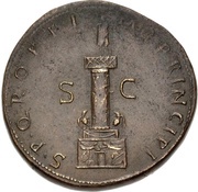 Sestertius - Trajan S P Q R OPTIMO PRINCIPI S C, Rome, 112-114 reverse image