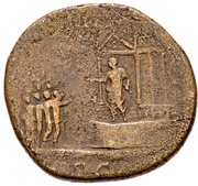 Sestertius - Hadrian COS III S C reverse image