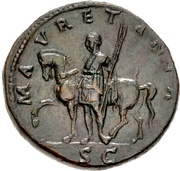 Sestertius - Hadrian MAVRETANIA S C; Mauretania, Rome, 130-133 reverse image