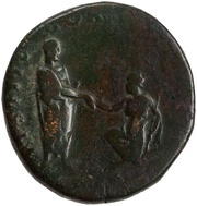 Sestertius - Hadrian RESTITVTORI ASIAE S C; Asia, Rome, 130-133 reverse image
