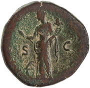 Sestertius - Hadrian FELICITAS AVG S C; Felicitas reverse image