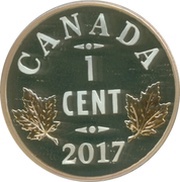 1 Cent In the name of George V; Two maple leaves design - 1920 reverse image
