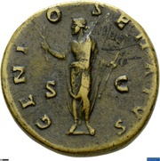 Sestertius - Antoninus Pius GENIO SENATVS S C; Genius, Rome, 140-144 reverse image