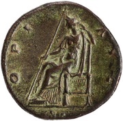Sestertius - Antoninus Pius OPI AVG S C; Ops, Rome, 140-144 reverse image