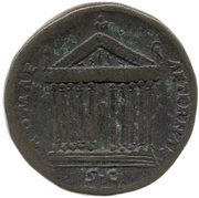 Sestertius - Antoninus Pius ROMAE AETERNAE S C, Rome, 140-144 reverse image