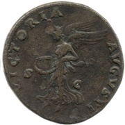 Sestertius - Antoninus Pius VICTORIA AVGVSTI S C; Victory, Rome, 140-144 reverse image