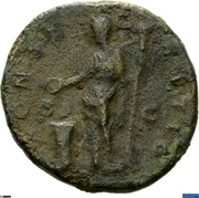 Sestertius - Faustina the Elder CONSECRATIO S C; Vesta, Rome, 141 reverse image