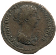 Sestertius - Faustina the Younger CONCORDIA S C; Concordia obverse image