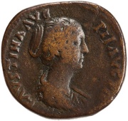Sestertius - Faustina the Younger S C; Diana obverse image