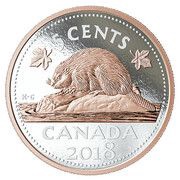 5 Cents - Elizabeth II Le castor, Canada, 2018 reverse image