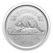 5 Cents In the name of Elizabeth II; Beaver reverse image