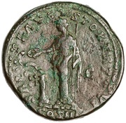 Sestertius - Marcus Aurelius SALVTI AVGVSTOR TR P XVI COS III S C; Salus, Rome, 161-162 reverse image