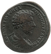 Sestertius - Marcus Aurelius SALVTI AVGVSTOR TR P XVII COS III S C; Salus obverse image