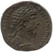 Sestertius - Lucius Verus TR P IIII IMP II COS II S C; Mars obverse image