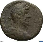 Sestertius - Lucius Verus TR P IIII IMP II COS II S C; Mars obverse image