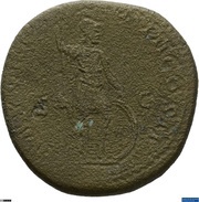 Sestertius - Lucius Verus TR P IIII IMP II COS II S C; Mars, Rome, 163-164 reverse image