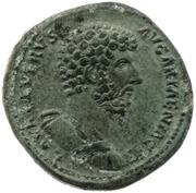 Sestertius - Lucius Verus VICT AVG TR P IIII IMP II COS II S C; Victory and Armenia obverse image