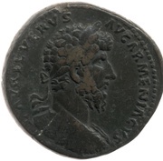 Sestertius - Lucius Verus TR POT V IMP II COS II S C obverse image