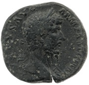 Sestertius - Lucius Verus TR POT V IMP III COS II S C; Parthia obverse image