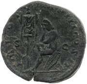Sestertius - Lucius Verus TR POT V IMP III COS II S C; Parthia, Rome, 165 reverse image