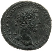 Sestertius - Marcus Aurelius VICT AVG TR POT XX IMP III COS III S C; Victory obverse image