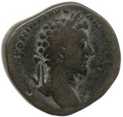 Sestertius - Marcus Aurelius VICT AVG TR POT XX IMP IIII COS III S C; Victory obverse image
