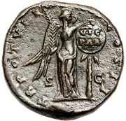 Sestertius - Lucius Verus TR POT VI IMP IIII COS II S C; Victory, Rome, 166 reverse image