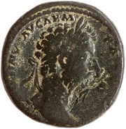 Sestertius - Marcus Aurelius TR POT XXIII IMP V COS III S C; Aequitas obverse image