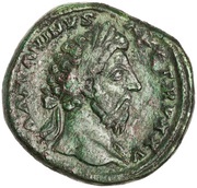 Sestertius - Marcus Aurelius COS III S C; Roma and Victory obverse image