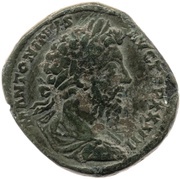 Sestertius - Marcus Aurelius RESTITVTORI ITALIAE IMP VI COS III S C; Italia obverse image