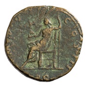 Sestertius - Marcus Aurelius IMP VI COS III S C; Jupiter, Rome, 173-174 reverse image