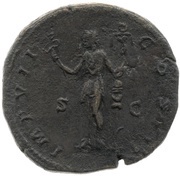 Sestertius - Marcus Aurelius IMP VII COS III S C; Fides, Rome, 174-175 reverse image