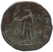 Sestertius - Commodus SPES PVBLICA S C; Spes, Rome, 175-176 reverse image