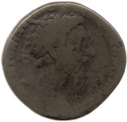 Sestertius - Marcus Aurelius and Commodus IMP VIII COS III P P LIBERALITAS AVG VII S C obverse image