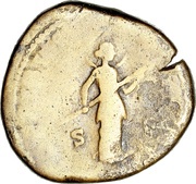 Sestertius - Faustina the Younger SIDERIBVS RECEPTA S C; Diana, Rome, 176-180 reverse image