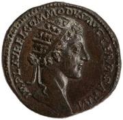 Sestertius - Commodus TR P II COS S C DE GERM obverse image