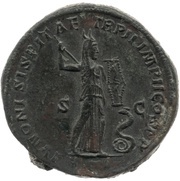 Sestertius - Commodus TR P II IMP II COS P P S C IVNONI SISPITAE; Juno Sospita, Rome, 177 reverse image