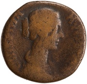 Sestertius - Crispina SALVS S C; Salus obverse image