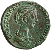 Sestertius - Crispina SALVS S C; Salus obverse image