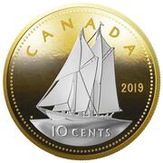 10 Cents - Elizabeth II Le Bluenose, Canada, 2019 reverse image