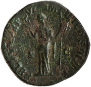 Sestertius - Commodus FEL AVG TR P VI IMP IIII COS III P P S C; Felicitas, Rome, 181 reverse image