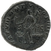 Sestertius - Commodus TR P VIII IMP V COS IIII P P S C; Annona, Concordia, and Victory, Rome, 183 reverse image